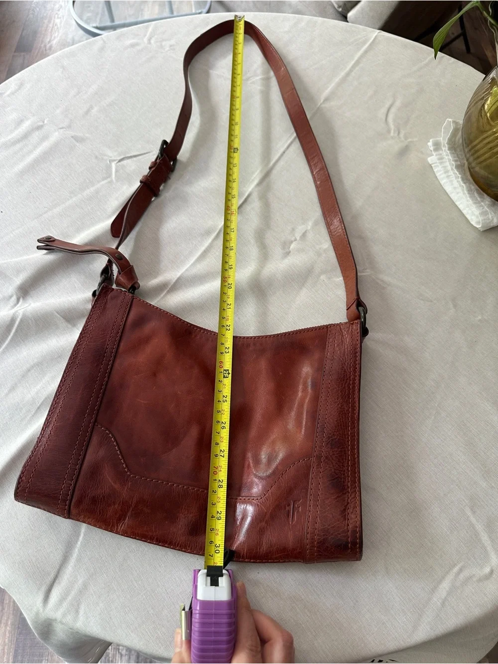 Frye Melissa Cognac Leather Crossbody Bag